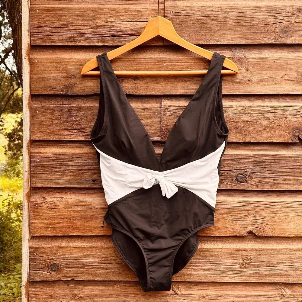 Black/white one-piece  Swimsuit by Time and Tru - Size 8-10
